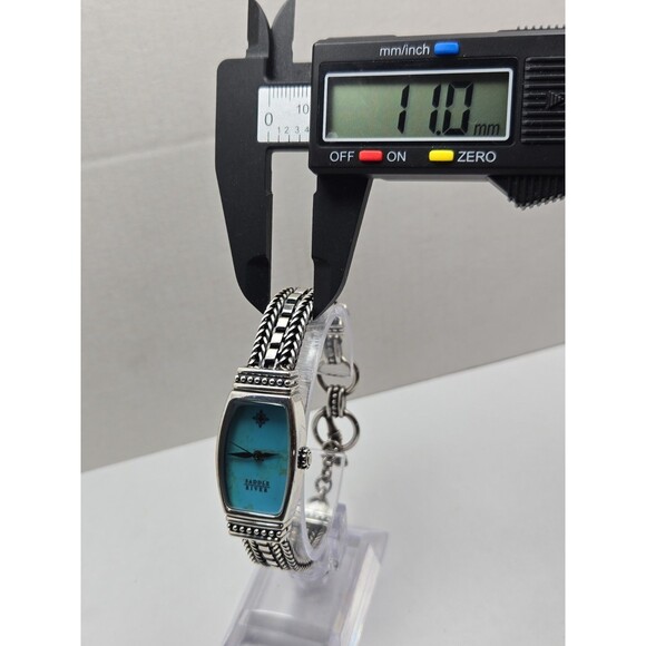 Vintage Saddle River Womens Turquoise Dial Silver Tone Tonneau Watch New Battery main image 12